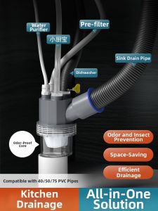 TAOSHI | Anti-odor Triple Outlet Drain Fitting