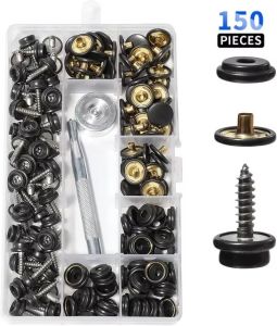 103/150PCS Stainless Steel Marine Grade Canvas and Upholstery Boat Cover Tent Snap Button Fastener Kit 15mm Screw Snap with tool