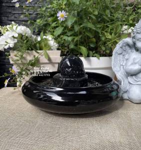 เล่น หินหมุนมงคลตั้งโต๊ะ อ่านเซรามิค สีดำ หินหมุน สีดำ