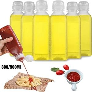 5Pcs Kitchen Squeeze Oil Bottle Dispenser for Cooking Condiment Salad Ketchup Vinegar Olive Oil Bottles