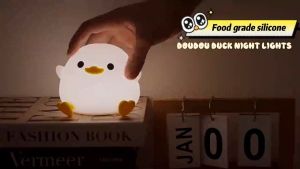 【24 hours delivery】 LED Night Light Cute Duck Cartoon Animals Silicone Lamp for Children Kid Touch Sensor Timing USB Rechargeable for Birthday Gifts