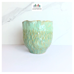 The Leaferie Lime ceramic plant pots flowerpot . flowerpots . flower pot planter Flower