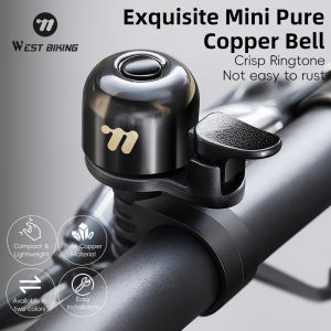 WEST BIKING Bicycle Pure Copper Bell Classic Vintage Loud Sound Horn adjustable Cycling Handlebar Bell for MTB Road Bike Horns Bicycle Accessories