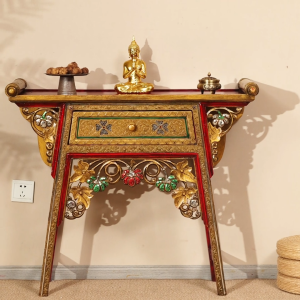 ร้านอาหารเอเชียตะวันออกเฉียงใต้ ที่มีไม้เนื้อแข็งบริการวัดวิหารจัดหาโต๊ะประดับพระพุทธรูป