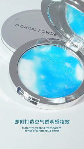 OCHEAL Blue Sky Cloud Compact Powder [FREE PUFF] | Oil Control Natural Nude Long-Lasting