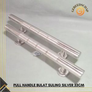 Pull Handle Bulat Suling Silver Tarikan Gagang Pintu 33cm
