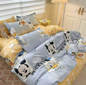 ผ้าปูที่นอน/ชุดผ้าปู/ผ้านวม ลายมิกกี้เทา🌧️🖼️ มีบริการเก็บเงินปลายทาง