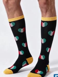 1 Pair Soccer Compression Socks Multi Country Flag Themed Knee High Sports Socks