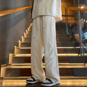 Sporty Casual Mens Long Trousers Thin Straight Leg Spring Autumn Style Workwear Pants Loose Fit Youth Popular Polyester Fiber