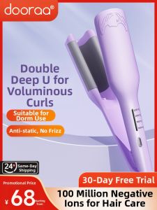 Deep V Egg Roll Hair Curling Iron 32mm Large Curl Cake Wool Short Hair Water Wave Negative Ion Clamp Board Personal Care Beauty Tools