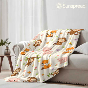 Beast Kingdom | Cartoon Forest Animal Soft Warm Flannel Blanket Lightweight Cozy Christmas Halloween Home Decor Room