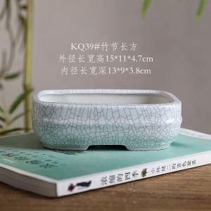 "White Gracked Glaze Glazed Basin" Warm Selected Flower Pot Boutique Greenery Bonsai Classic Succulent Breathable Elegant Florals