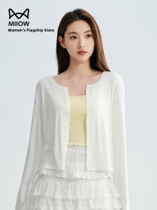 MiiOW | Cat Person Modal Solid Color Short Open Cardigan Womens Summer New Style Long Sleeve Slimming Short Outerwear Fashionable
