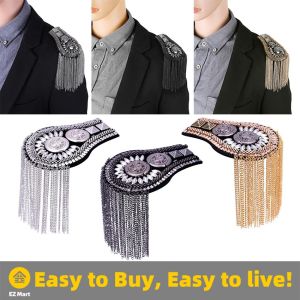 【Fast Shipping】 Fringe Epaulets Handmade Exhibition Perform Play Show Tassel Big Shoulder Brooch Epaulet /Epaulettes Badge Knot Pads LZC-Shoulder-Mark