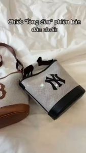 (Auth Tuồn Chính Hãng) Túi Đeo Vai M L B Canvas Logo Thêu Dáng Bầu Đứng Thanh Lịch Trẻ Trung Full Bao Bì Tag Mac Size 23cm