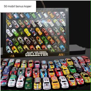 (Paket 50 mobil bonus Koper) mainan mobil mobilan anak tarik mundur bisa jalan mobilan deacast kado edukasi hadiah mainan anak mobil tarik mundur bisa jalan