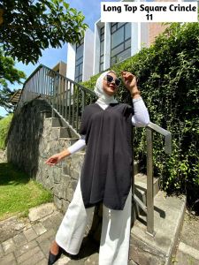 Atasan crincle long top nagita terbaru