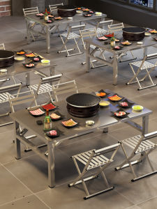 Stainless Steel Folding Table Outdoor Street Vendor Simple Commercial Rectangular Square Small Table Vintage Style Home Furniture