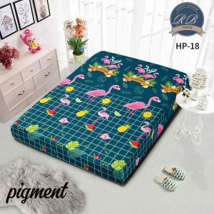 Sarung Kasur Busa Resleting Aesthetic Motif Flaminggo Ukuran 90x200 dan 120x200 Bahan Polycina