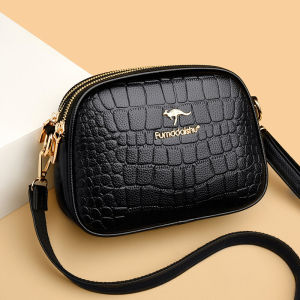 Genuine Goods Popular Bag Genuine Leather Middle-Aged Womens Bag Small Bag 2024 New Arrival Ladieswear Fashion All-Match Three-Layer Mobile Phone Bag