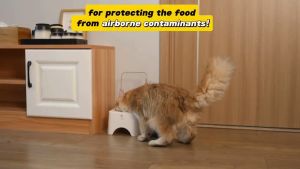 ชามอาหารแมวอัตโนมัติพร้อมเซ็นเซอร์อินฟราเรด 3600mAh ป้องกันสายพัน มันฝาครอบสวิตช์อัตโนมัติ สำหรับทุกสายพันธุ์ 300ml