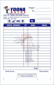 (Min 4 buku) Nota Laundry 1/4 3 Ply (25set 75 lembar) / Nota Costum Laundry Nama Sendiri Y&H Yudha Grafika