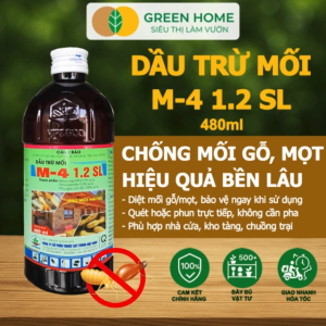 Dầu Trừ Mối M-4 1.2SL GreenHome Vipesco Chai 480ml Đặc Trị Mối Ăn Gỗ Đồ Nội Thất Công Trình