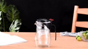 Teapot Teko Kaca Dengan Tempat Saringan Rempah & Teko Teh Genggam Plastik