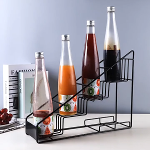 4 Slot Monin Syrup Rack Bottle Wire Display Rack Multifunction Milk Tea Cup Rack Display Spice Rack