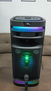 V2S Partybox RX-K1201 Wireless Bluetooth Speaker Rechargeable RGB Light Knob Digital Display Support AUX/BT/MIC/FM RADIO/USB/TF Card HiFi Karaoke Audio System High Quality Sound