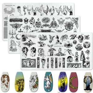 Peach Heart Nail Art Stamping Plate Sculpture Angel Flower Image Template Halloween Valentines day Nail Art Manicure Tool