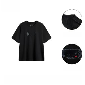 Li-Ning Mens Short Sleeve T-Shirt Sporty Casual Comfortable Breathable Cotton round Neck Print Design Summer Fashion Trend