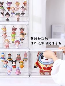 Acrylic Display Case Popmart Storage Organizer Transparent Stackable Magnetic Storage Organizer Dustproof Box Dustproof Display rack for Dolls Wallet Model Sets Book Makeup Toy Car