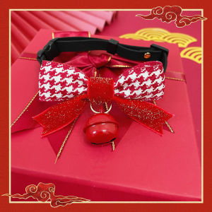 DY Loving Pet Necklace Red Bow Collar Bow Knot Bell Necklaces for Small Medium and Large Pets