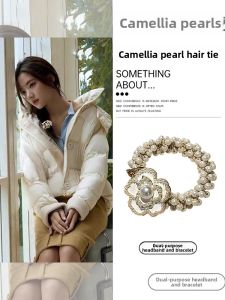 WENZHU | Pearl and Camellia Two-in-One Hairband and Bracelet for Women