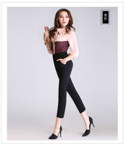 Summer Thin Ankle-Length Pants Womens High Waist Slim Looking Casual Pants Stretch Cropped Pants Skinny Pants Middle-Aged Ladieswear Thin Trousers