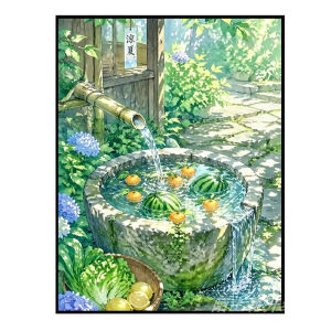 Kayou | 5D DIY Diamond Painting Kit Summer Watermelon Fruit Still Life Art Full Drill Rhinestone Wall Decor Gift for Adults Frameless