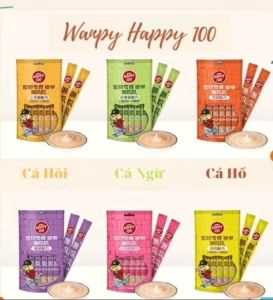 [THÙNG 20 GÓI] Súp thưởng wanpy Happy 100 cho mèo gói 5 thanh- Súp thưởng cho mèo