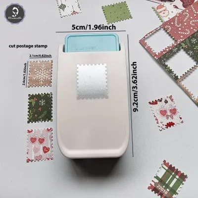 1X0.8inch Rectangular Postage Stamp Puncher Rectangle Lever Action Stamp Punch for Paper Crafting Scrapbooking DIY Card Making