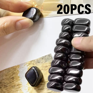 สติกเกอร์ติดตู้เย็นสีดำแม่เหล็ก20ชิ้นวัสดุแม่เหล็กที่ใส่กุญแจผิวขัดบาลานซ์ Permainan Teka-Teki พลังงานแม่เหล็ก