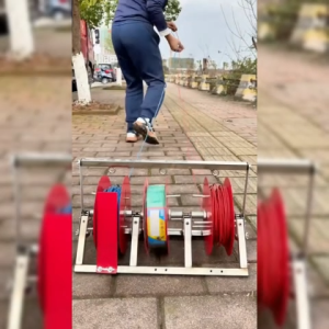 โรลม้วนสายไฟ (5 โรล) โรลม้วนสายไฟ ชุดม้วนสายไฟ ถนอมสายไฟ สำหรับช่างไฟ ชั้นวางสายสายไฟเครื่องปล่อยสายไฟแบบพับได้สาย BV สินค้าพร้อมส่งทั่วไทย