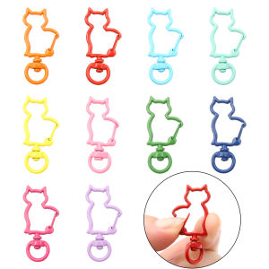 2/5 chiếc móc kẹp tôm hùm mèo dễ thương nhiều màu 19x41mm để làm móc khóa sơn Móc khóa đồ trang sức móc khóa tự làm