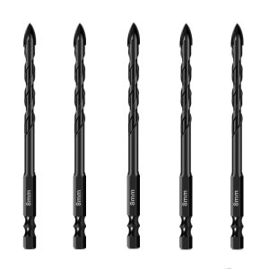 4-12mm Cross Hex Tile Drill Bits Set For Glass Ceramic Concrete Hole Opener Brick Hard Alloy Triangle Bit Tool Kit