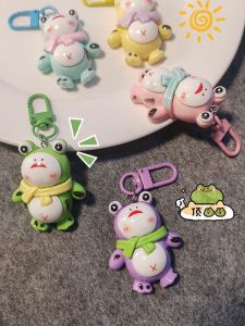 Cartoon Frog Soldier Keychain Small Pendant Mobile Phone Case Carabiner Travel Zipper Car Decoration Creative Gift Keychain