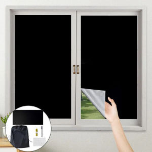Removable  Light Blocking Darkest Window Film Cloth DIY Total Blackout Glass Privacy Darkening Window Sticker HeatInsulation