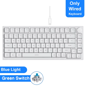 AJAZZ | AJAZZ AK820 PRO Triple-Mode Wired/Wireless 2.4G/Bluetooth Office Gaming Keyboard 75% Layout ABS Hot-Swappable Keys