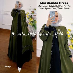 KS Marshanda Dress  Mat Ceruti Babydoll LD 110 Pb 140 Busui aplikasi payet Ada Label & hantg packaging premium