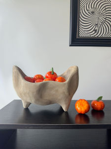 Retro Wooden Decorative Tray Real Wood with Feet Yuanbao Shape Serving Tray Snack Tray Homestay Decoration Ornaments