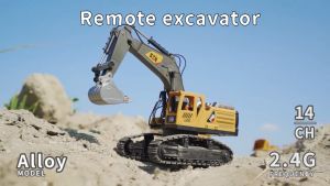 Jojotoy Excavator Remote Control 14 Channel 2.4Ghz RC Excavator Kendaraan Konstruksi Set Mainan Anak laki-laki