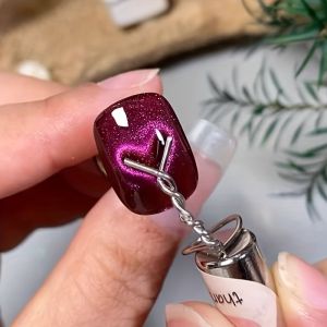 1/2/3/6 Pc Cat Eye Nail Magnet Set with Flexible Iron Wire For Creating Heart & Ingot Shapes On Nails Nail Art Accessories Tools